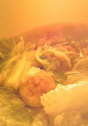 レンジ：肉だんごと白菜の鶏がらスープ蒸し-レシピのメイン写真
