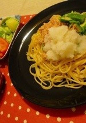 *ツナとおろし、オクラの和風パスタ*-レシピのメイン写真