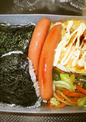 焼きそば＆おにぎり弁当-レシピのメイン写真