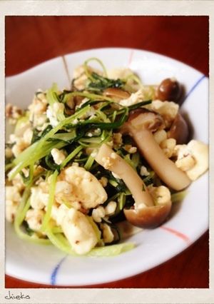 【絹ごし豆腐】水菜の炒め物-レシピのメイン写真