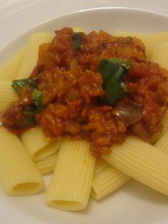 ナスとツナのトマトパスタ-レシピのメイン写真