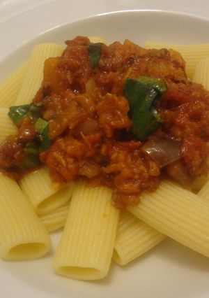 ナスとツナのトマトパスタ-レシピのメイン写真