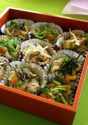 お花見・運動会にピッタリの華やかそば弁当-レシピのメイン写真