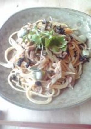 玉ねぎ＆そら豆の和風ツナパスタ-レシピのメイン写真