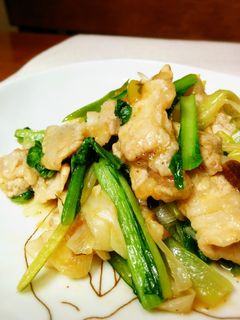 豚こまと小松菜のにんにくしょう油炒め-レシピのメイン写真