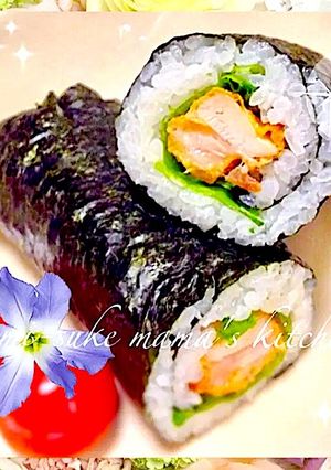 から巻き☆唐揚げ酢飯のり巻き｡ஐஃ-レシピのメイン写真