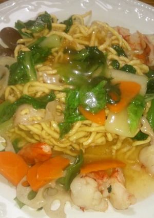 ぷりっ海老と野菜のあんかけ焼きそば-レシピのメイン写真