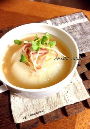 丸ごと新玉ねぎ☆とろみスープがけ-レシピのメイン写真