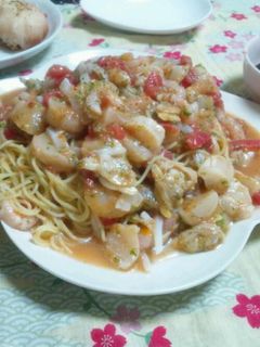 トマトと魚介の冷製パスタ-レシピのメイン写真