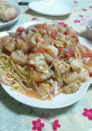 トマトと魚介の冷製パスタ-レシピのメイン写真