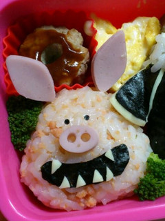 キャラ弁☆ひつじのショーンのぶたさん-レシピのメイン写真