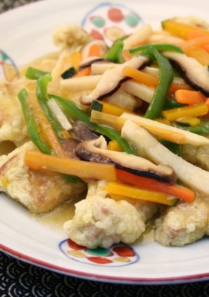 鰹の天ぷら　5色あんかけ-レシピのメイン写真