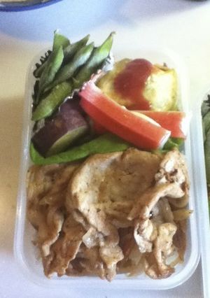 毎日のお弁当　２（豚の生姜焼き）-レシピのメイン写真