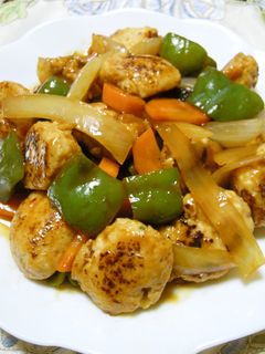 鶏つみれと野菜の甘酢炒め-レシピのメイン写真