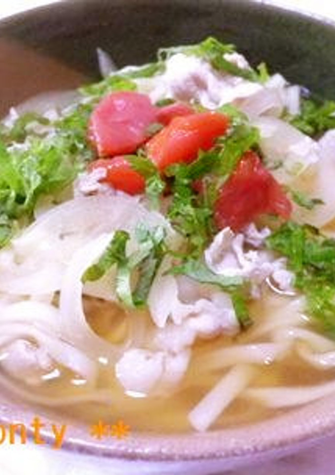 時短簡単★梅と豚肉のさっぱりうどん-レシピのメイン写真