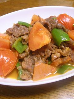トマトと牛肉のオイスターソース炒め-レシピのメイン写真