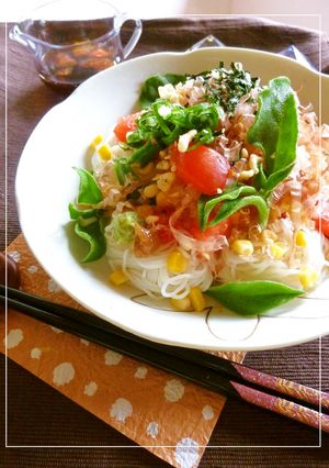 アイスプラントとトマトのぶっかけ素麺-レシピのメイン写真