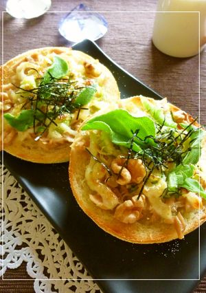 アイスプラントを乗せた和風ツナトースト-レシピのメイン写真