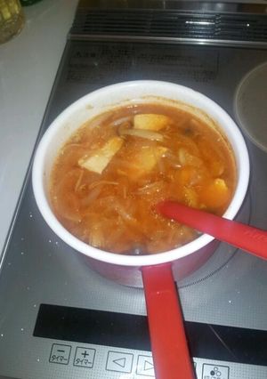 味噌汁、豚汁リメイクdeスンドゥブ鍋。-レシピのメイン写真