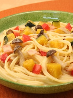 かぼちゃときのこの豆乳スパゲッティー-レシピのメイン写真