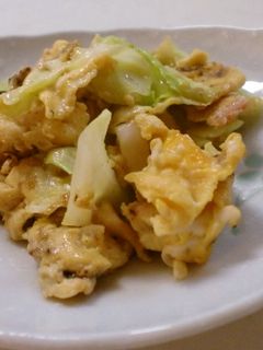 キャベツとベーコンの卵とじ-レシピのメイン写真