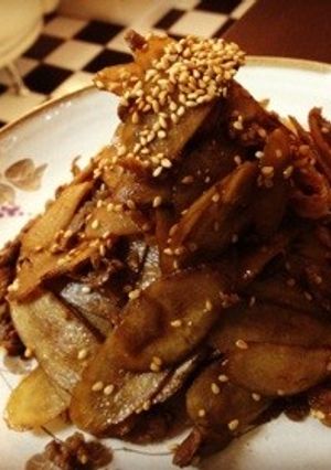 アンチエイジング♡ゴボウと牛肉の甘辛炒め-レシピのメイン写真