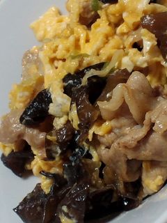 きくらげと豚肉の卵炒め-レシピのメイン写真