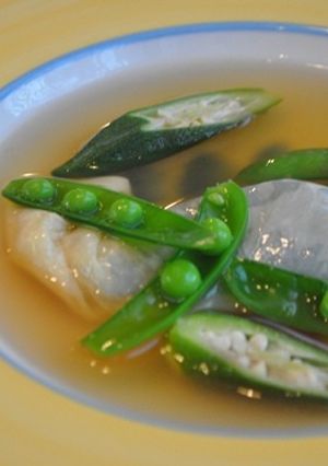 瀬田亭料理教室　帆立と大葉の生湯葉煮-レシピのメイン写真