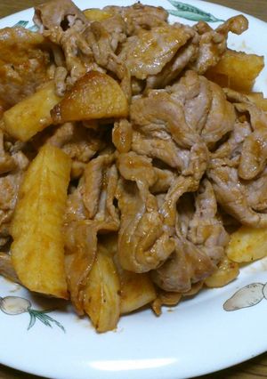 豚肉と長芋のソースケチャップ炒め-レシピのメイン写真
