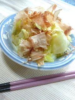 鰹節が踊る♬♪ キャベツマヨ醤油おひたし-レシピのメイン写真