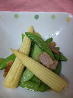 スナップエンドウの彩り炒め-レシピのメイン写真