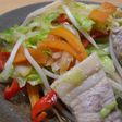 塩麹で味付けたお肉入り野菜炒め