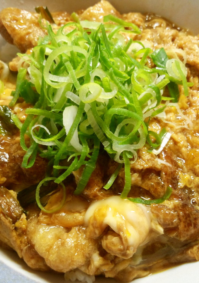 時短丼！お揚げと小松菜の玉子丼-レシピのメイン写真