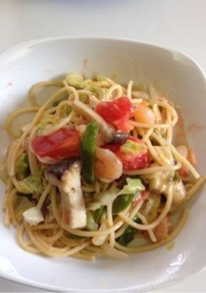 海老とキャベツの塩麹スパゲティ-レシピのメイン写真