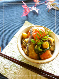 茄子とトマトと椎茸の辛子酢味噌和え-レシピのメイン写真
