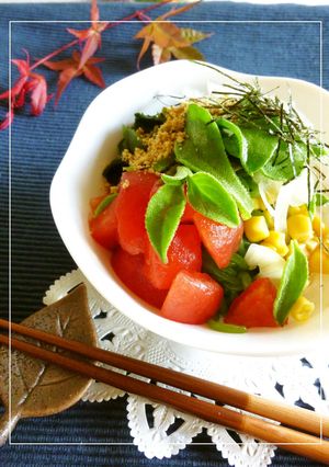 アイスプラントとトマトのこんにゃく冷麺-レシピのメイン写真