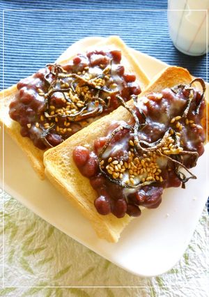 塩昆布×あん×胡麻×スキムミルクトースト-レシピのメイン写真