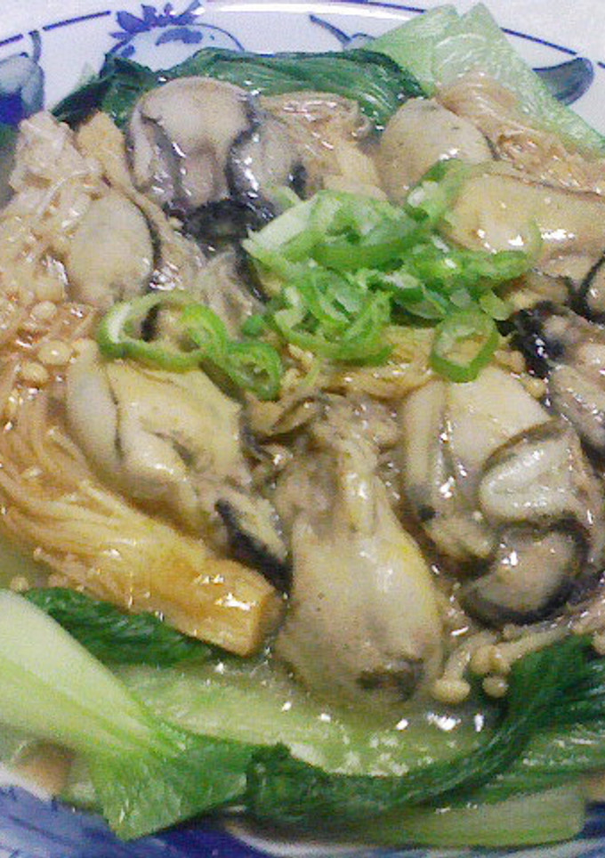 青梗菜炒め、ゆで牡蠣のせ-レシピのメイン写真