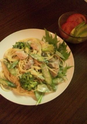 アスパラのクリームパスタ-レシピのメイン写真