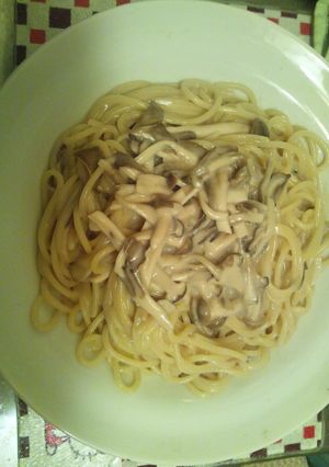 簡単キノコのクリームパスタ-レシピのメイン写真