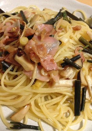 ワラビの和風パスタ-レシピのメイン写真