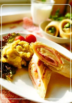 くるくるこんがり❤ハムチーロール♫-レシピのメイン写真