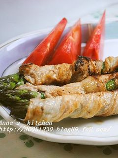 簡単!塩麹入りアスパラガスの豚肉巻き☆-レシピのメイン写真