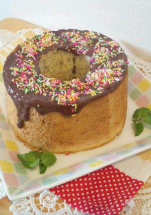 お祭りのチョコバナナ風シフォンケーキ☆☆-レシピのメイン写真