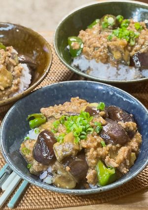 あぐー豚肉みそdeなすの肉味噌炒め丼-レシピのメイン写真