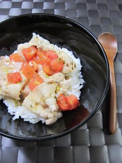ランチに♪豚しゃぶトマトのイタリアン夏丼-レシピのメイン写真