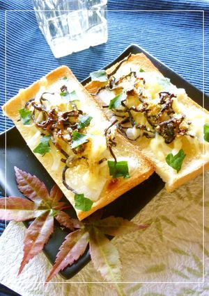 Ca強化☆ 新玉葱×塩昆布×大葉トースト-レシピのメイン写真