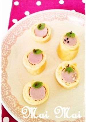 キャラ弁おかず＊卵焼きdeいちご♡りんご-レシピのメイン写真