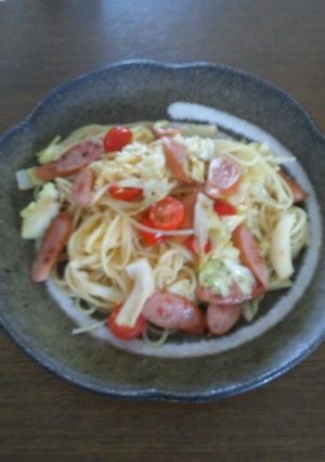 あり合わせでお昼はパスタ♪-レシピのメイン写真