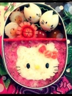 キャラ弁☆簡単型抜きキティちゃん-レシピのメイン写真